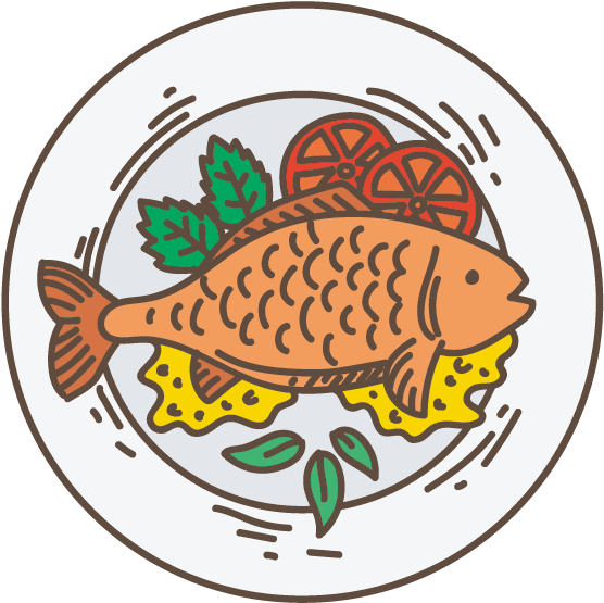 Fried Fish Fish Fry Roasting - Fish On Dish Cartoon (600x600)