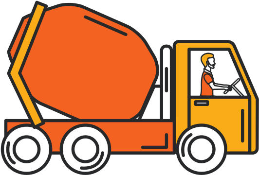 Concrete Mixer Truck Icon Vector - Concrete Mixer (550x550)