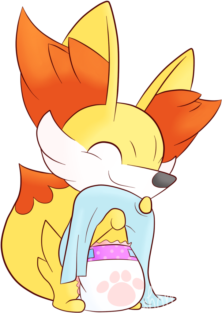 Fennekin By The Shambles - Fennekin In A Diaper (756x1056)