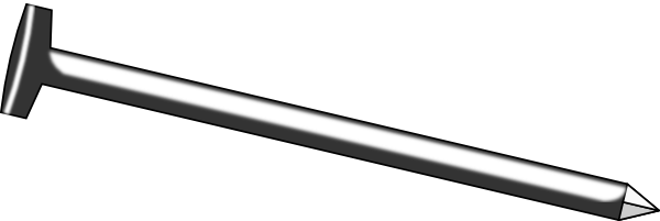 Nail Clip Art At Clker - Iron Nail Clipart Black And White (600x201)
