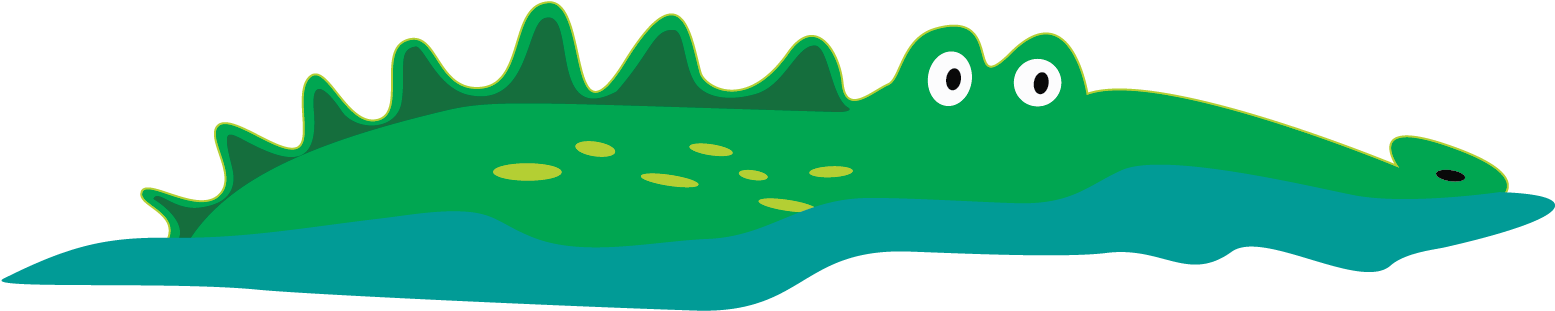 Cute Alligator Vector Clip Art - Cute Alligator Vector Clip Art (1881x709)