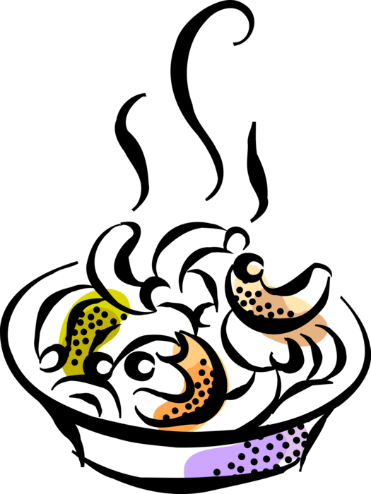 Vector Illustration Of Bowl Of Macaroni Flour And Egg - Vector Illustration Of Bowl Of Macaroni Flour And Egg (525x700)