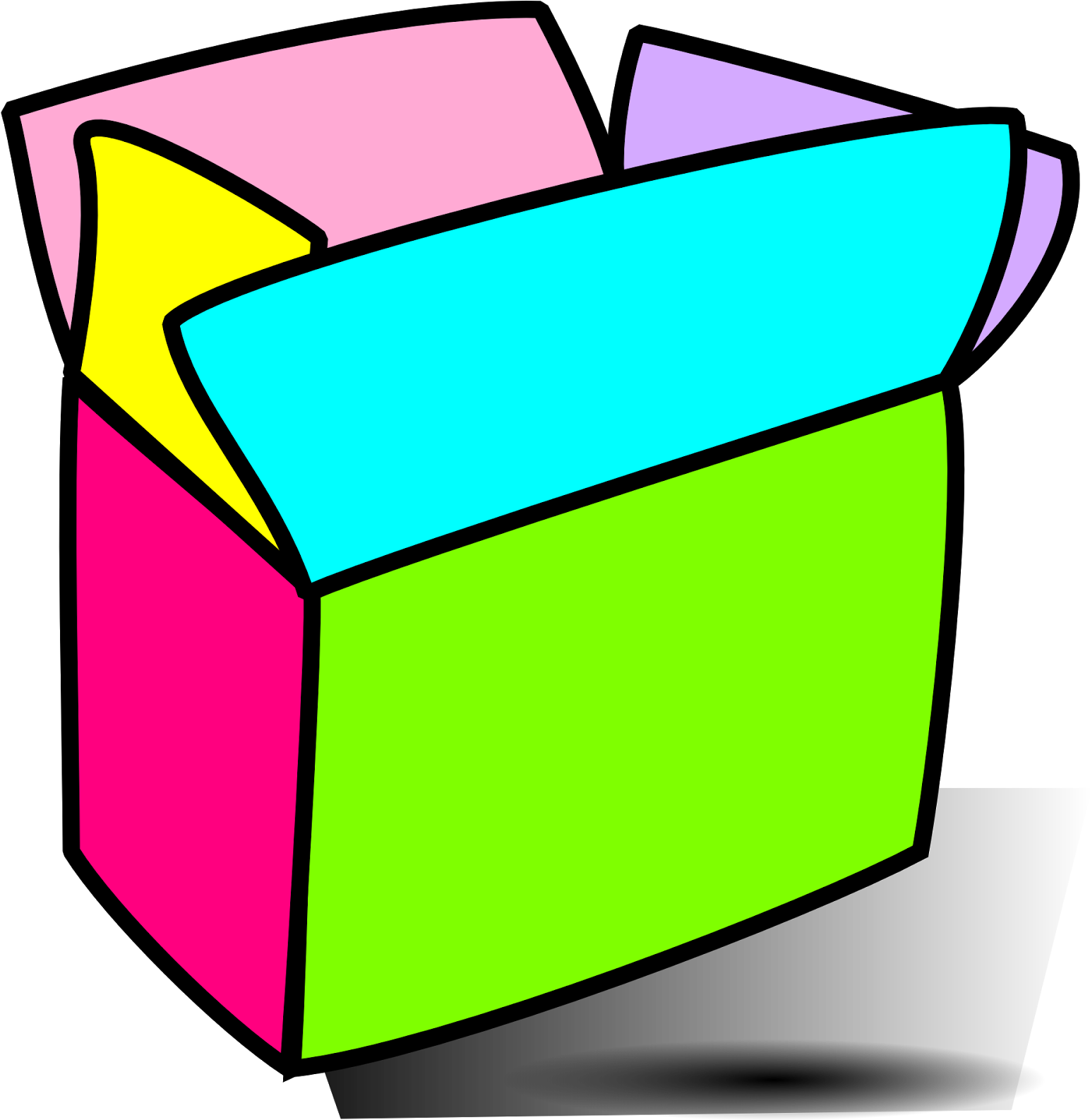 Juice Box 9, Buy Clip Art - Colorful Open Box (1550x1600)