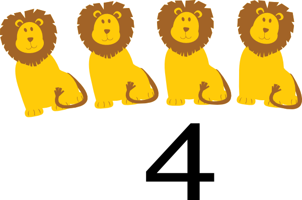 Number 4 Clip Art - Wonder Zoo Coloring Book For Children [book] (600x399)