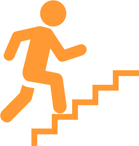 A Person Walking Up Steps Icon - Staircase Icon (500x500)