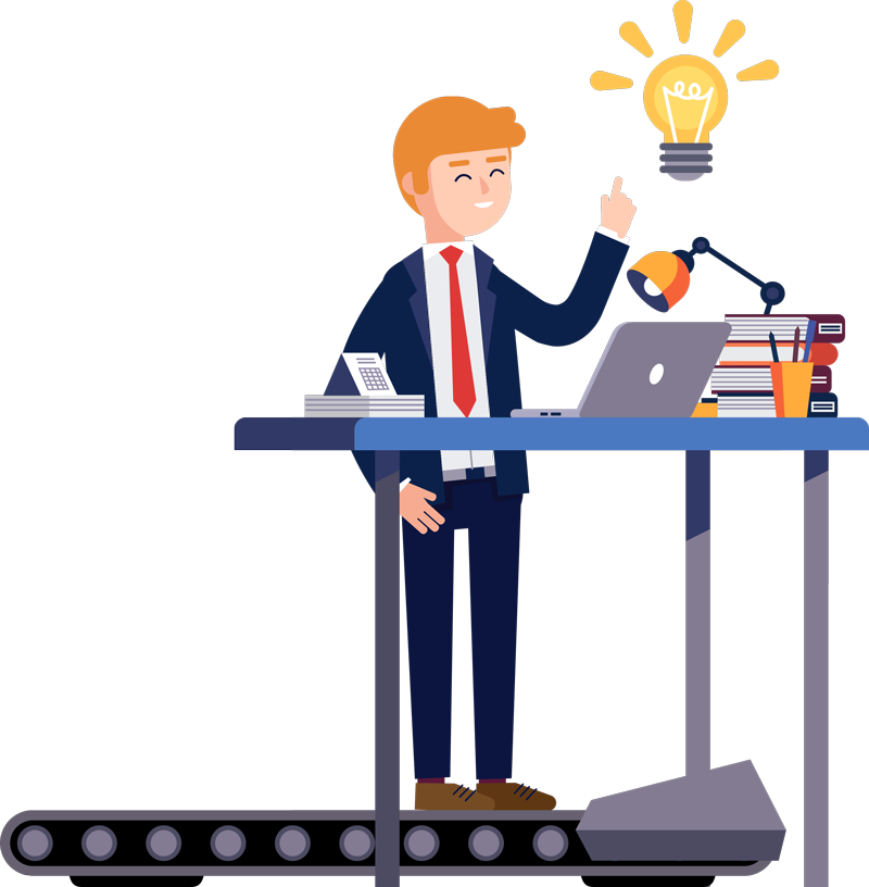 Enjoy Walking On The Walkdesk™ - Vector Graphics (800x816)