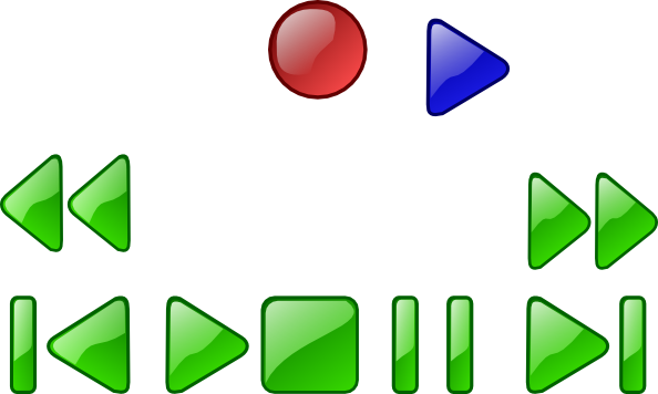 Vcr Dvd Player Buttons Clip Art - Media Player Buttons (1042x750)