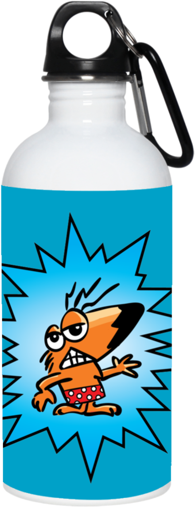 Surfer Dude Funny Cartoon Stainless Steel Water Bottle - Forever Living 40 Years (1024x1024)