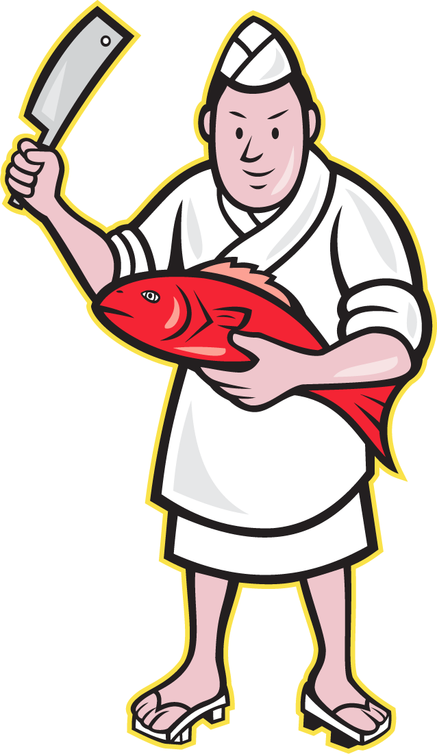 Sushi Fishmonger Royalty-free Clip Art - Fishmongers Clipart (638x1101)