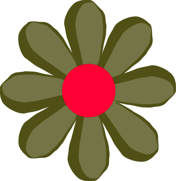 Brown Flower Clip Art - Flower Clip Art (600x617)