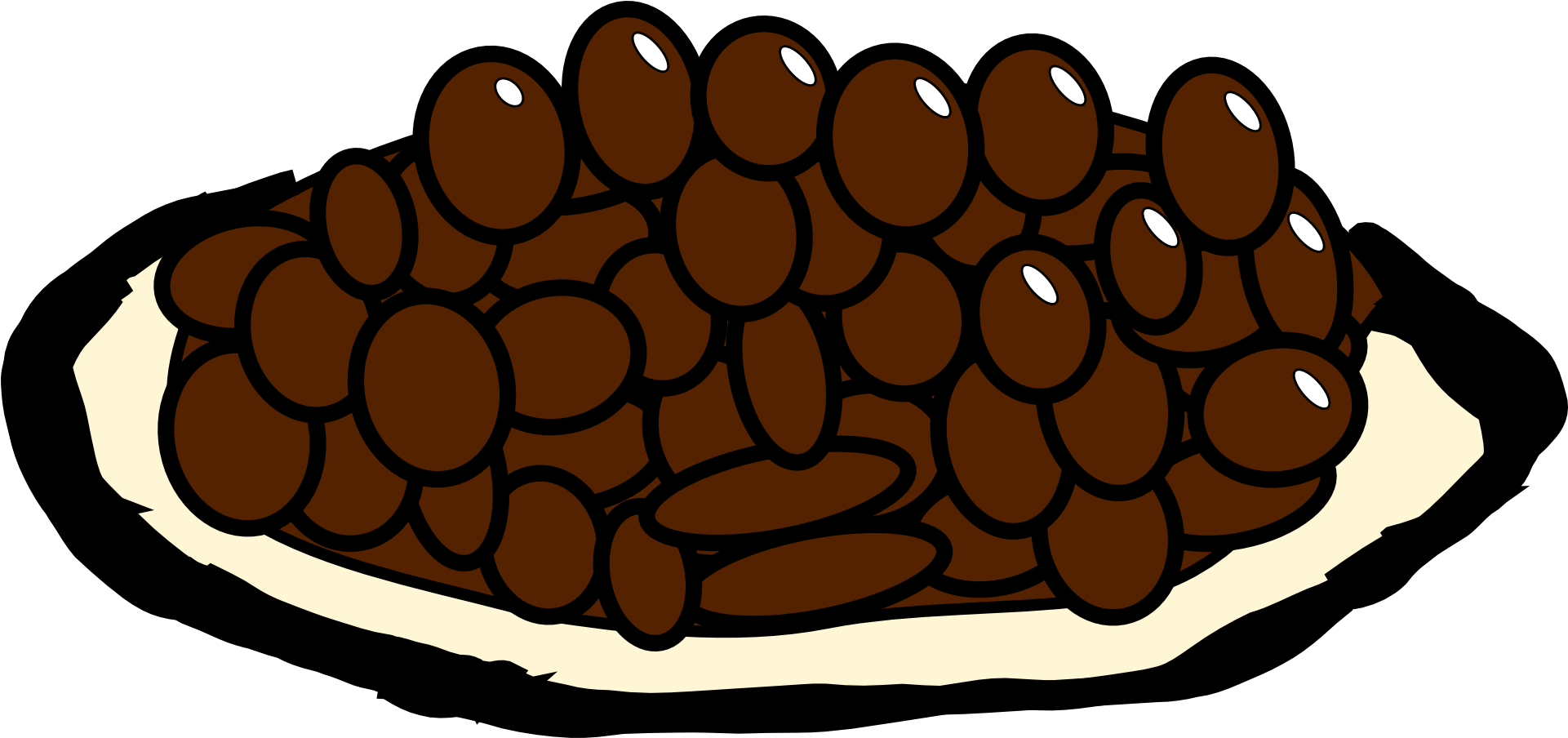 Rice And Beans Refried Beans Baked Beans Clip Art - Tasche Der Kaffeebohne-mitteilungskarten Karte (1920x960)