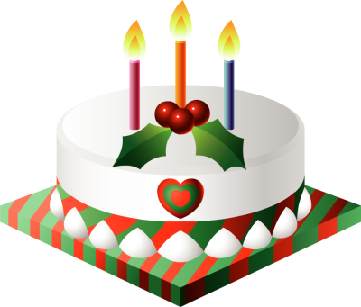 Christmas Birthday Cake Clipart - Christmas Cake Clipart Free (400x341)