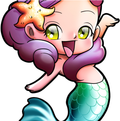 Jelly Beans Clipart Chibi - Cute Mermaid Drawing (640x480)