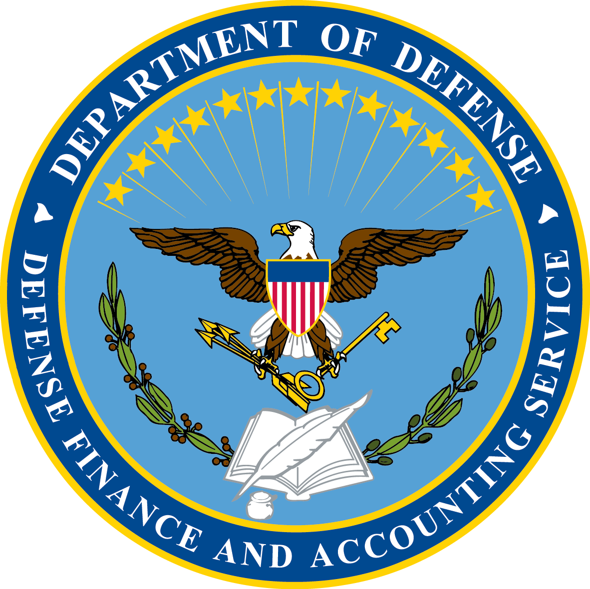 "the Various Components Of The Dfas Seal Reflect The - United States Department Of Defense (1182x1181)