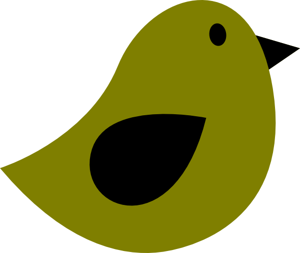 Black & Olive Birdie Clip Art - Clip Art (600x505)