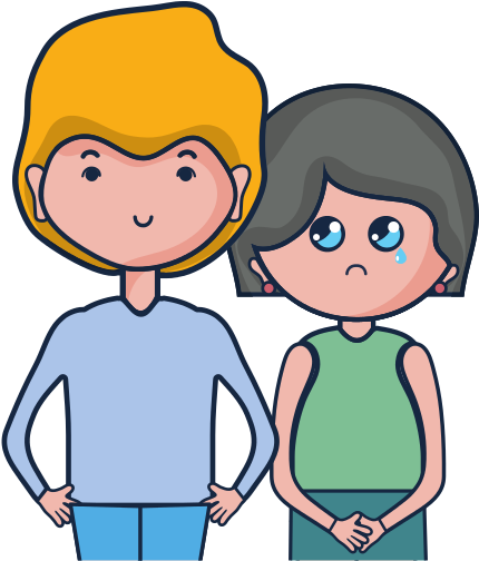 Woman Crying With A Man Vector Character Illustration - Design (550x550)