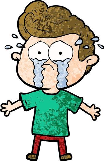 Cartoon Crying Man - Comics (356x550)