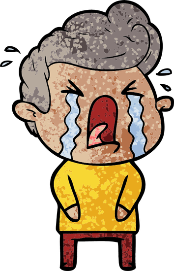 Cartoon Crying Man - Cartoon (354x550)