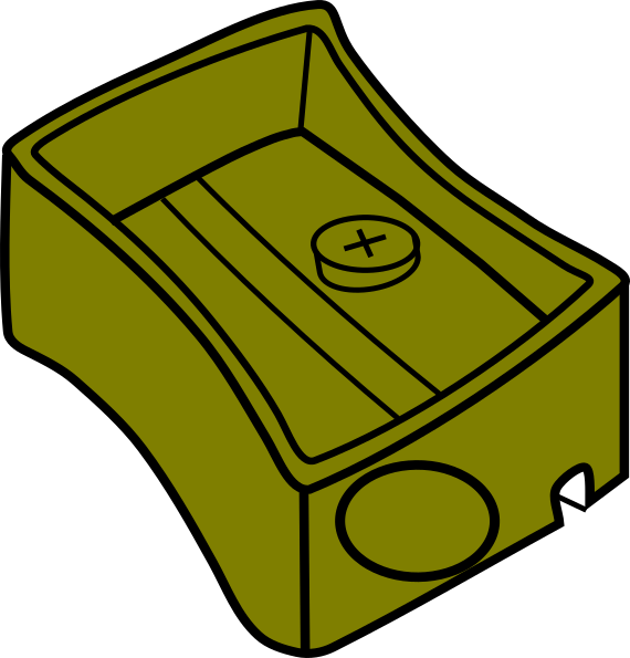 Olive Sharpener Clip Art At Clker - Pencil Case For Coloring (570x595)