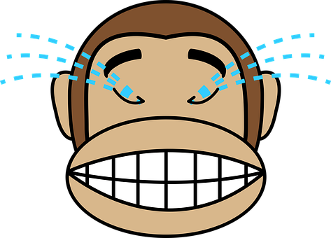 Face Laughing Monkey M Sandbox Tears Laugh - Laughing Out Loud Emoji (473x340)