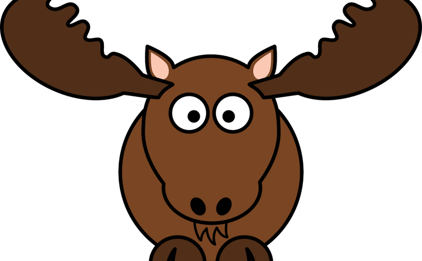 Close Deers Faster - Moose Cartoon (825x510)