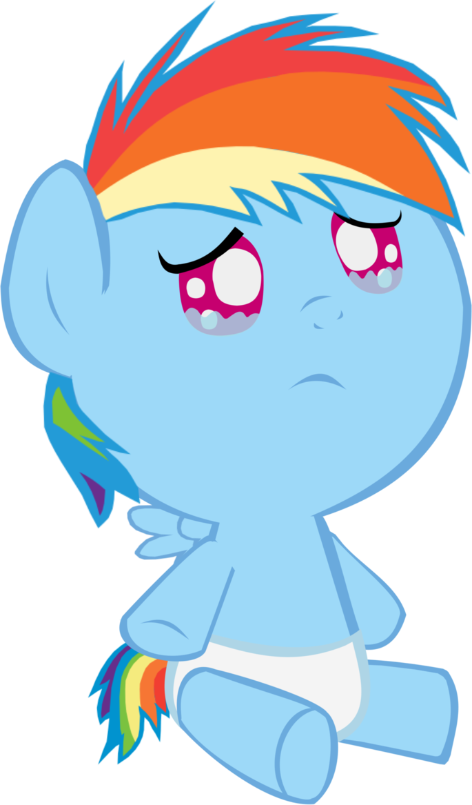 Cute Dashie Foal32 Sad3 Crying By Megarainbowdash2000 - Princess (685x1167)