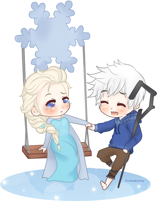 Jelsa By Cremebunny - Jack Frost And Elsa Png (700x702)