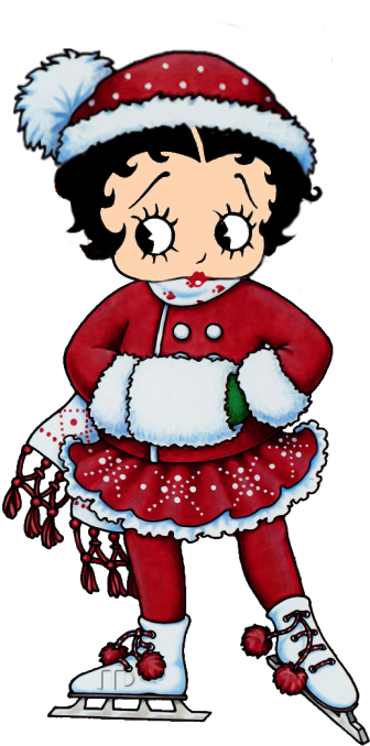 Little Betty Is Ice-skating In Her Christmas Outfit - Betty Boop (380x729)