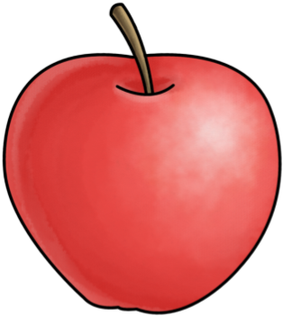 Red Apple - Everyday Cartoon Objects (420x420)