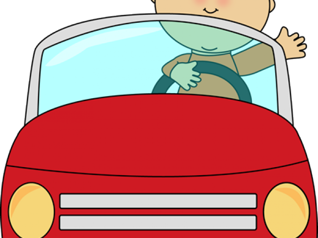 Driving Clipart - Boy Driving A Car Clipart (640x480)