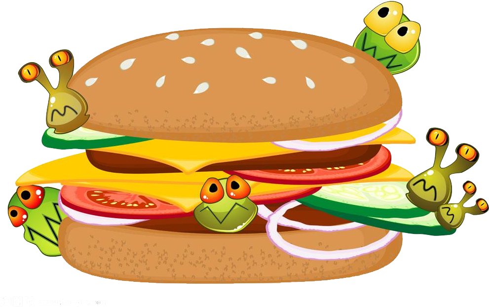 Hand Painted Gourmet Burger Material - Hand Painted Gourmet Burger Material (1000x1000)