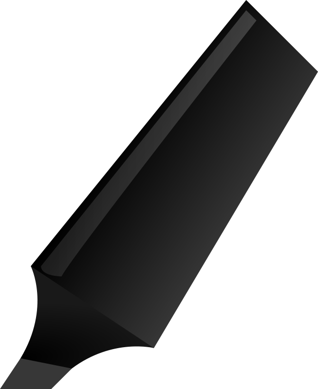 Free Black Highlighter - Highlighter Black And White (653x800)