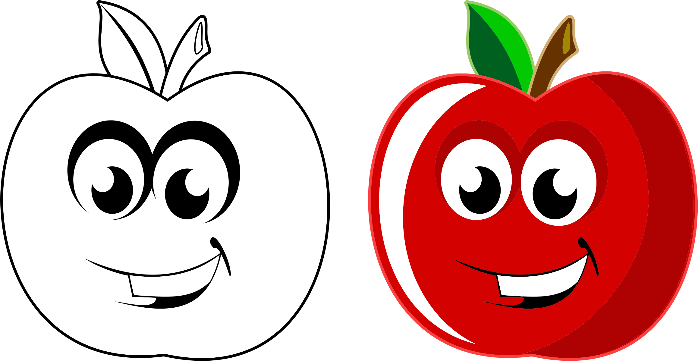 Big Image - Apple Cartoon Png (2316x1198)