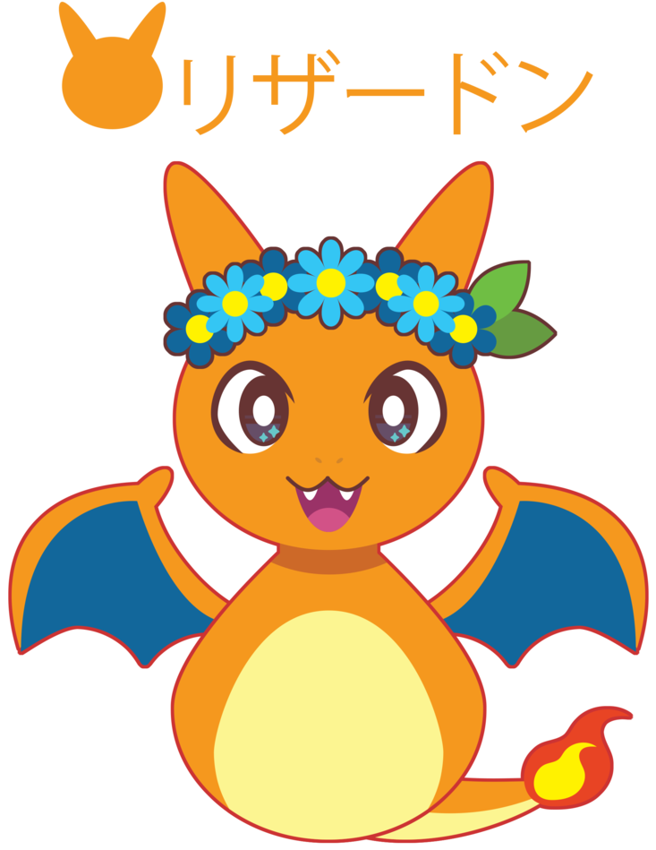 Flower Crown Charizard - Charizard Gift (800x969)
