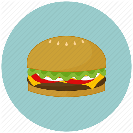 Hamburger Cheeseburger Flat Color Icon For Food Apps - App Store (512x512)