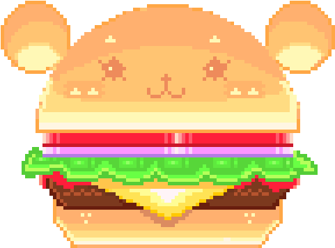 Pixel Bear Burger By Krystaldraws - Pixel Burger (500x500)