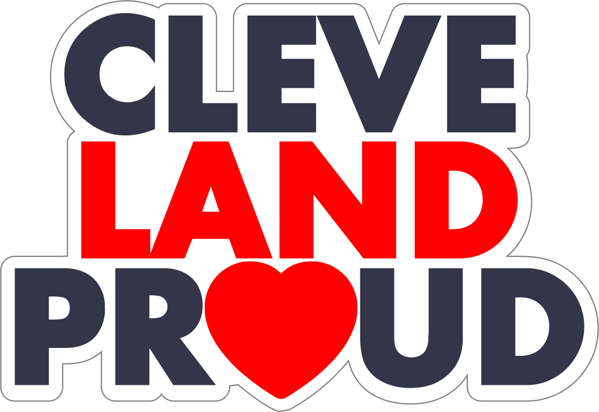 Cleveland Proud 5" Red White & Blue Magnet - Lucky Dog Design Studio (1235x849)