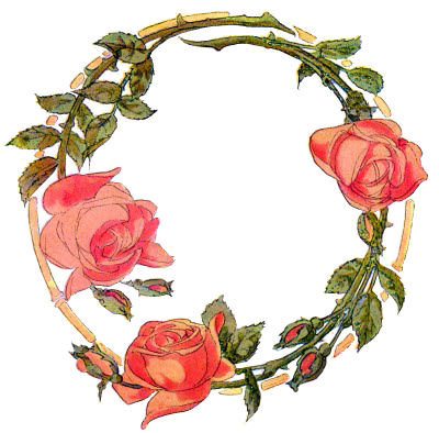 The Story Of Flower Crown - Art Nouveau Roses Greeting Card (400x394)