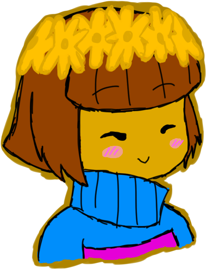 Frisk Flower Crown By Prince-galaxii - Frisk With A Flower (1000x1000)