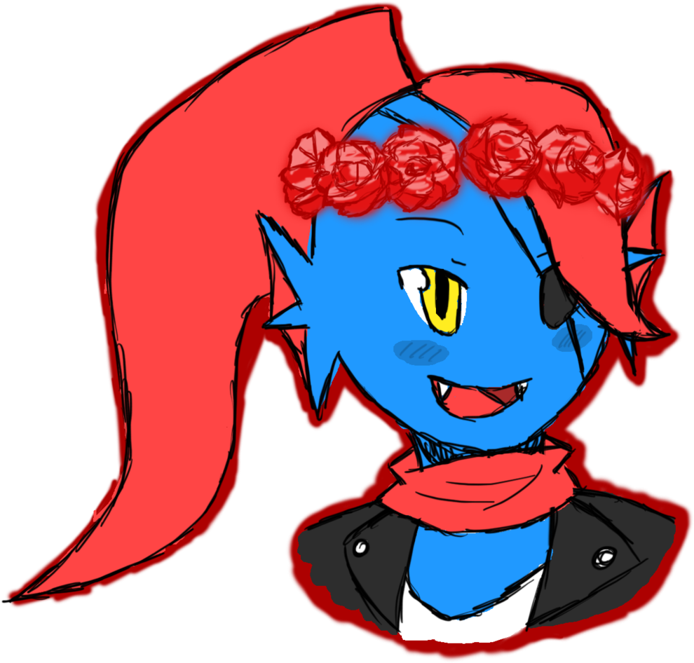 Undyne Rose Flower Crown By Prince-galaxii - Cartoon (1024x1024)