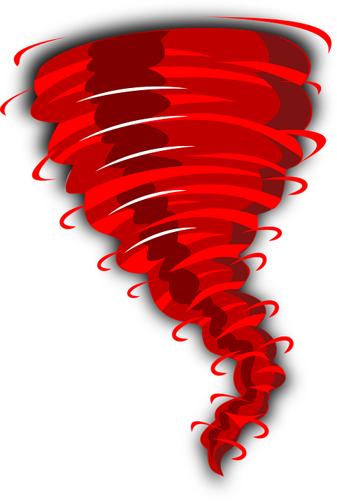 Tornado Clipart Colored - Red Tornado Clipart (482x720)