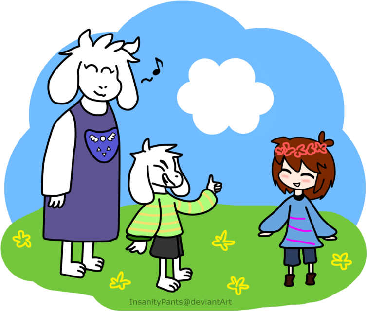 Frisk With Flower Crown By Insanitypants Frisk With - Crown (1024x819)