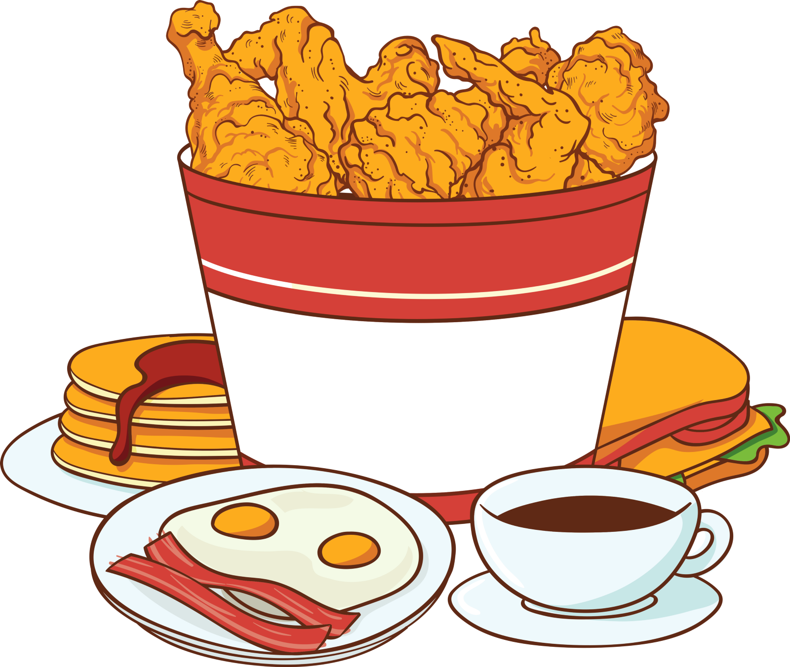 Kfc Clipart Kfc Food - Junk Food Png (2000x1691)