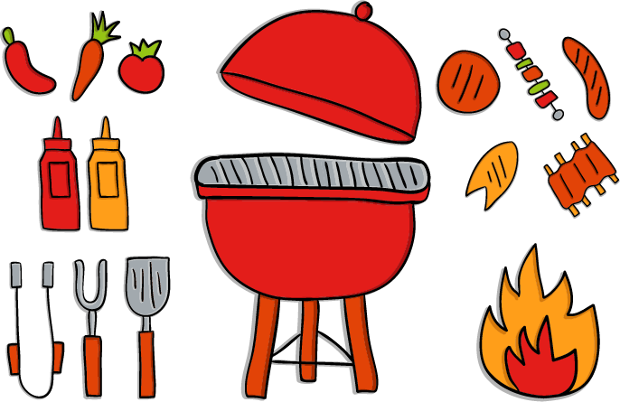 Cute Red Cartoon Kitchen Utensils Oven - Cute Red Cartoon Kitchen Utensils Oven (686x445)