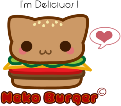 Kawaii, Cute, And Neko Image - Neko Burger (500x428)