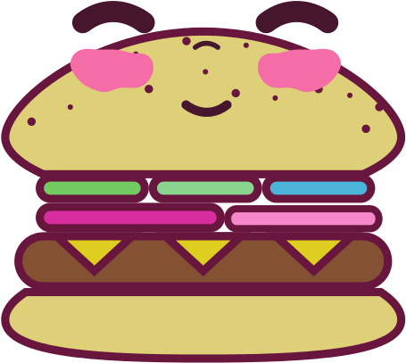 Kawaii Cute Happy Hamburger Food - Kawaii Tierno (550x550)