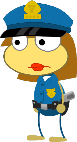 Bank Policewoman - Cartoon (300x553)