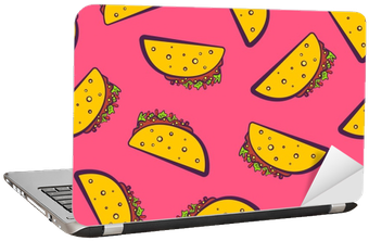 Colorful Seamless Pattern With Cute Cartoon Mexican - Taco Pattern (400x400)