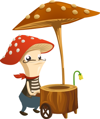 Mushroom Clipart Cooking - Vendor Clipart Png (421x500)