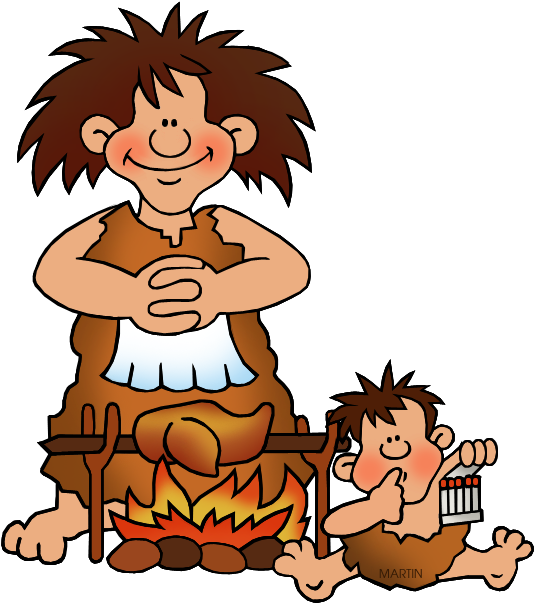 Woman Cooking - Stone Age Clipart (568x648)